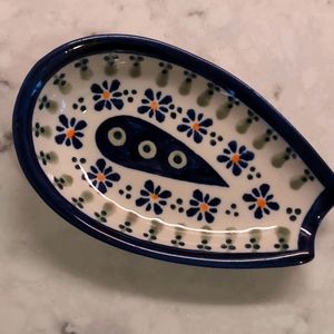 Boleslawiec Polish Pottery spoon rest